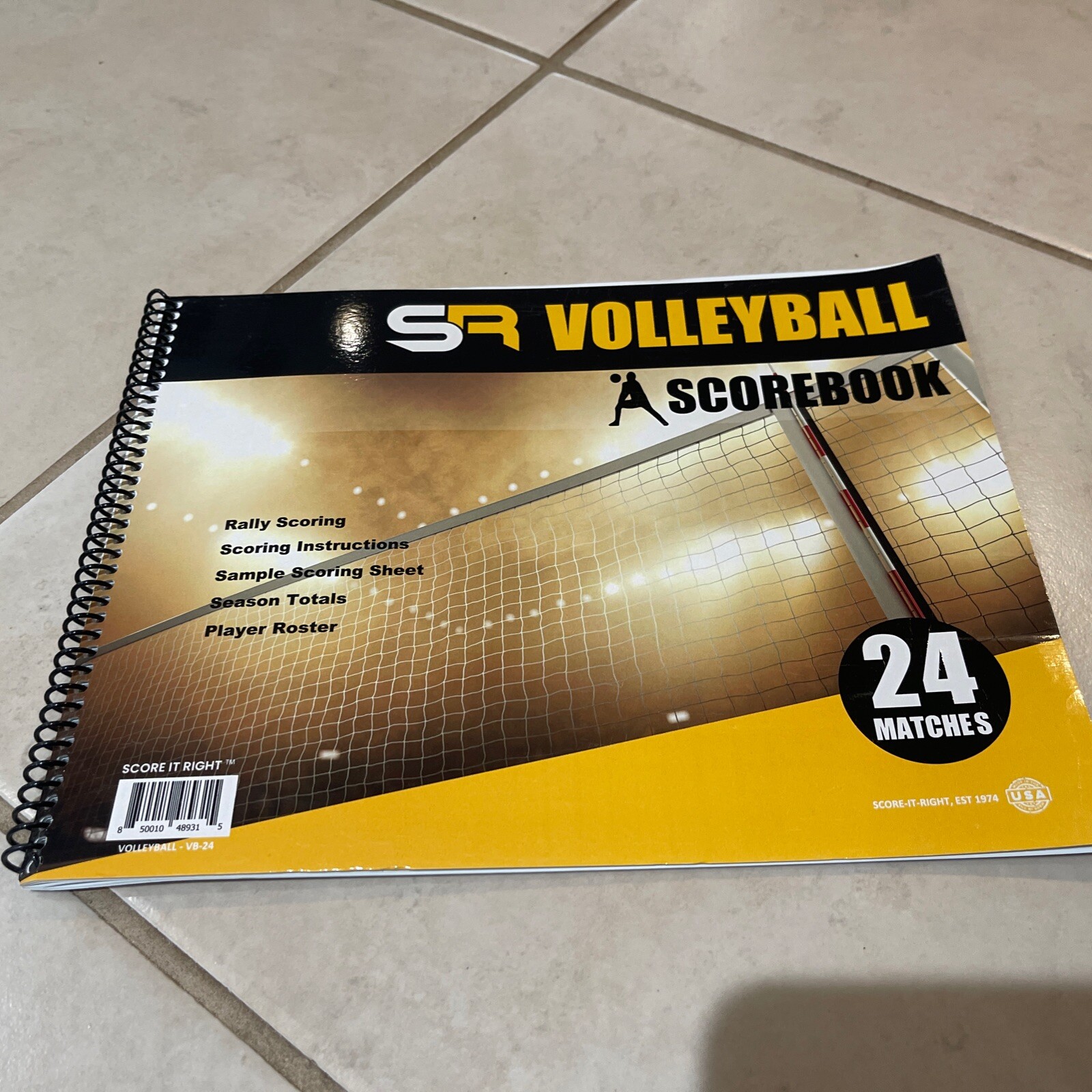 Score it Right Volleyball Scorebook 24 Match Spiral Scorebook w/ Season Totals
