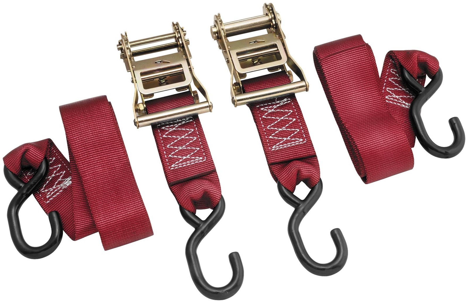 BikeMaster 2x84in Ratchet Tiedown Pair - Red | 100577