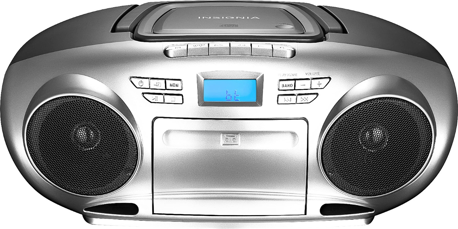 Insignia AM/FM Radio Portable CD Boombox with Bluetooth Stereo MP3 Silver
