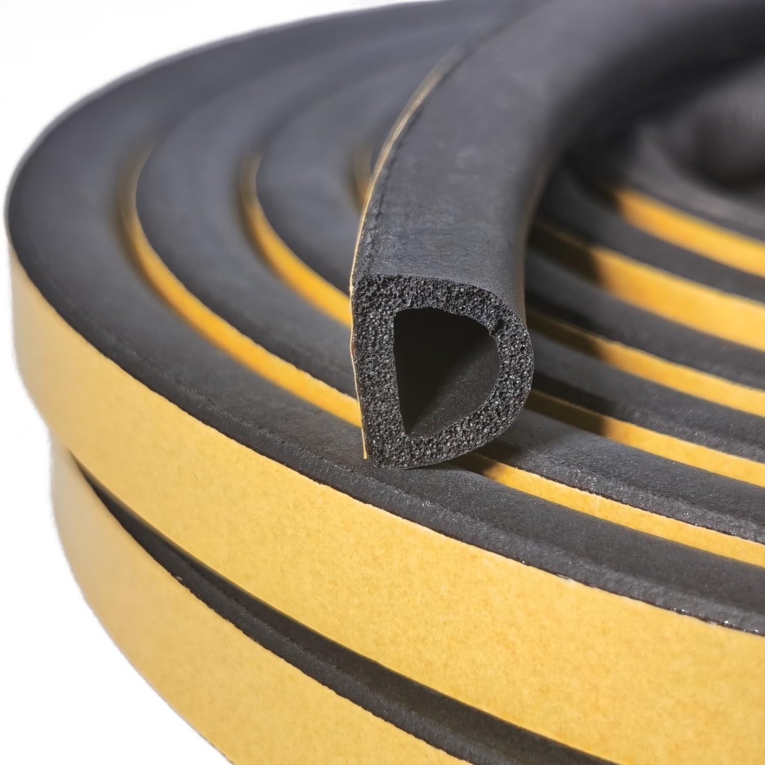 D-Shape Weather Stripping Seal - 18 Feet Multi-Purpose EPDM for Doors & Windows