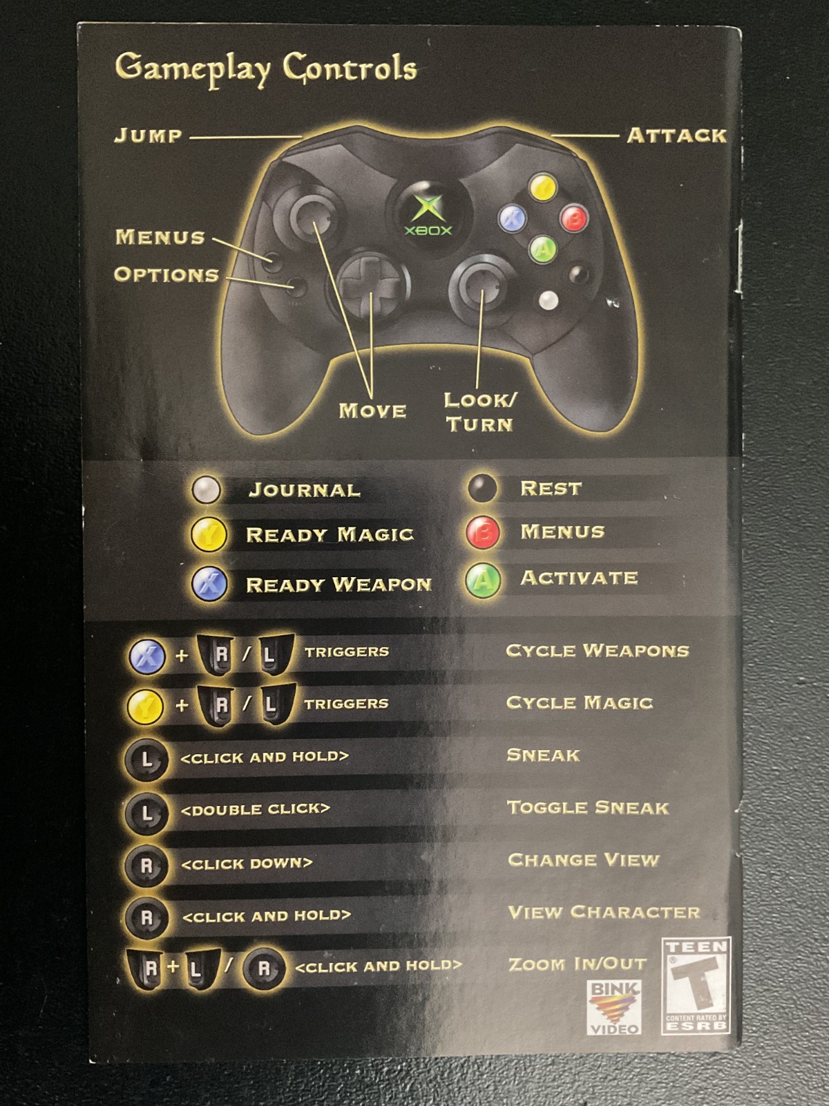 Elder Scrolls III Morrowind GOTY Edition XBOX Instruction Manual Only