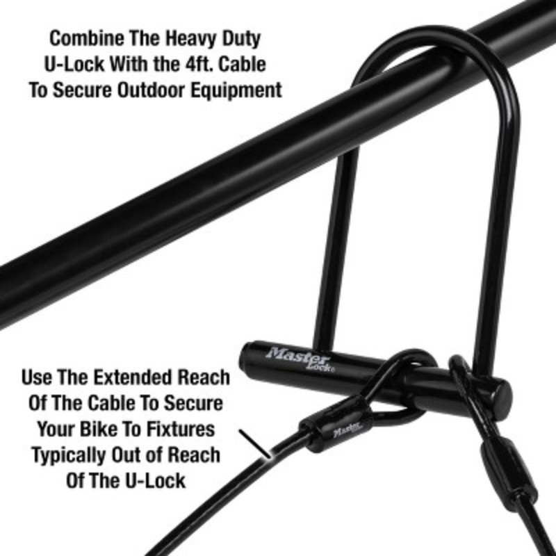 7.25" U Lock with Looped End Cable: Bike Security