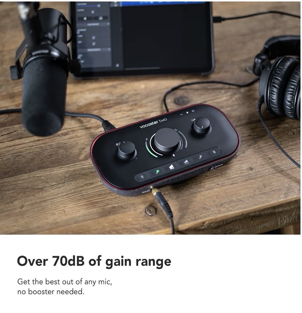 Focusrite Vocaster Two — Podcasting Interface for Recording Host and Guest