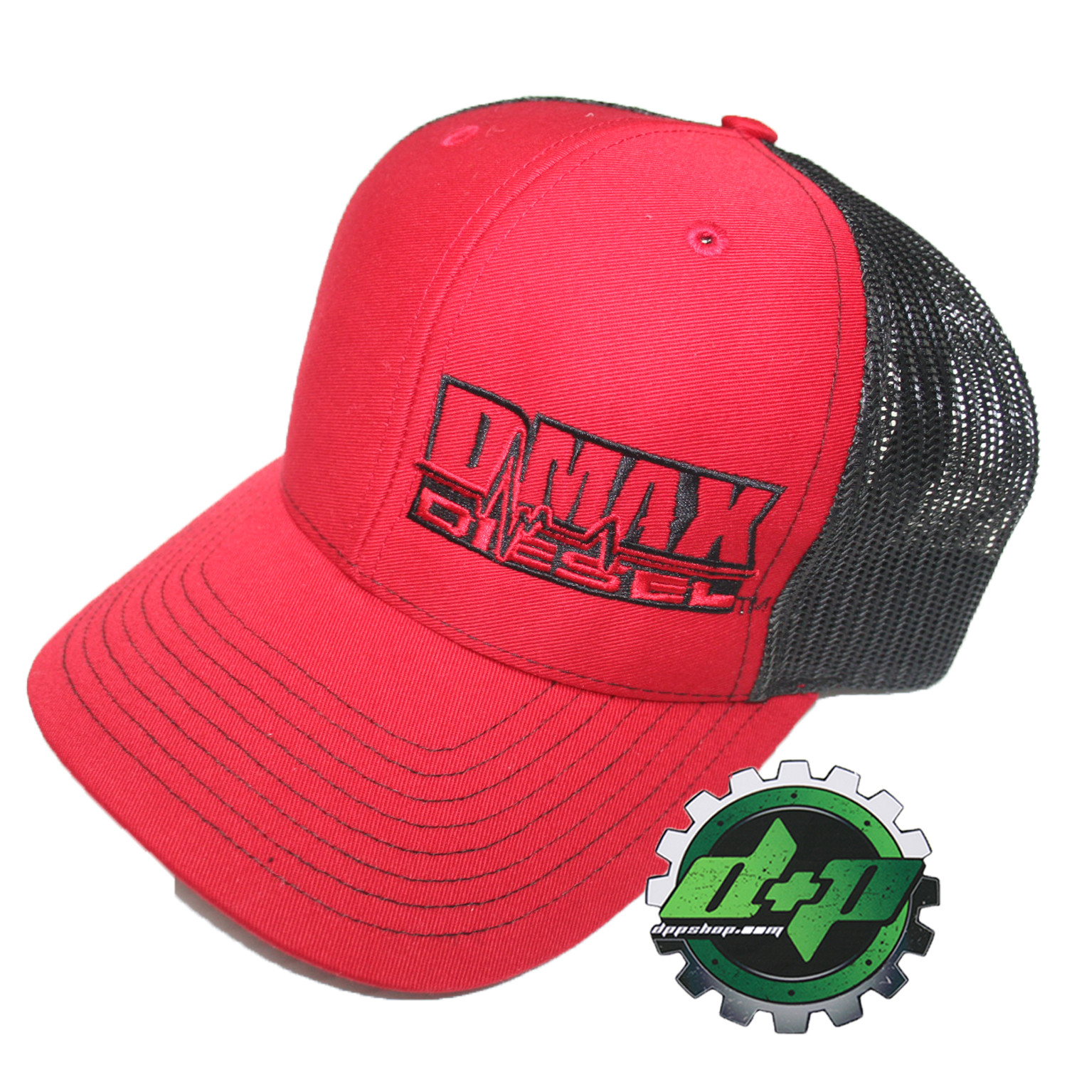 Duramax diesel Richardson trucker RED hat black mesh snap back Dmax cap