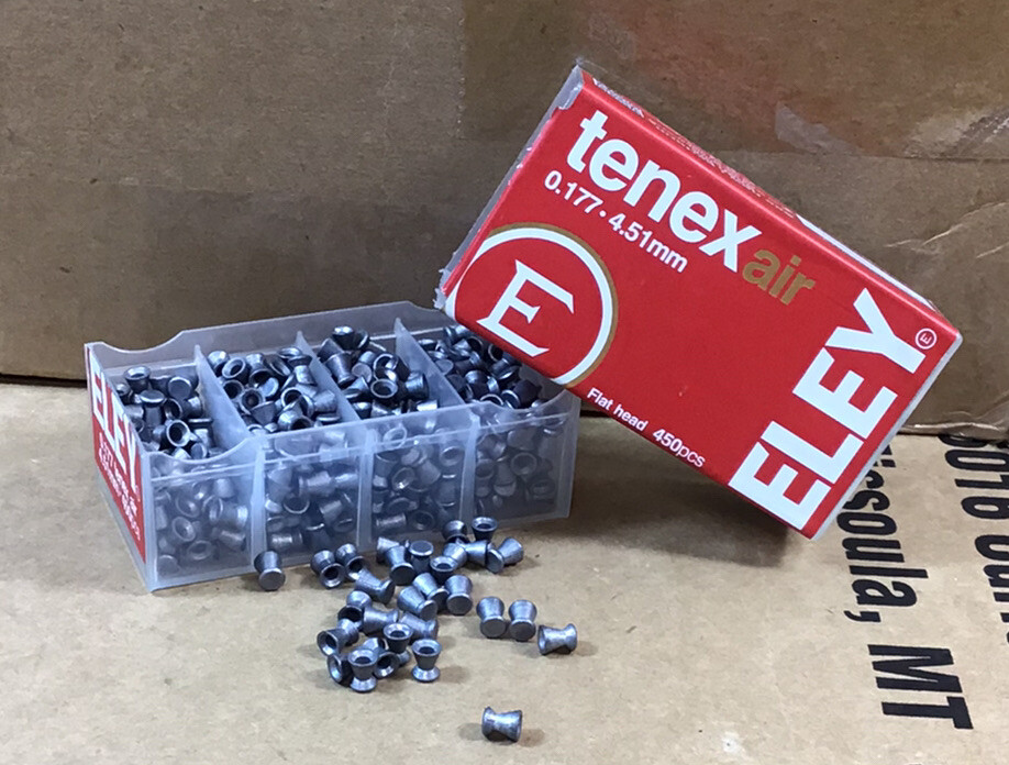 Eley Tenex Air Flat Nose Pellets .177 Caliber 4.51mm 450 Count H-A