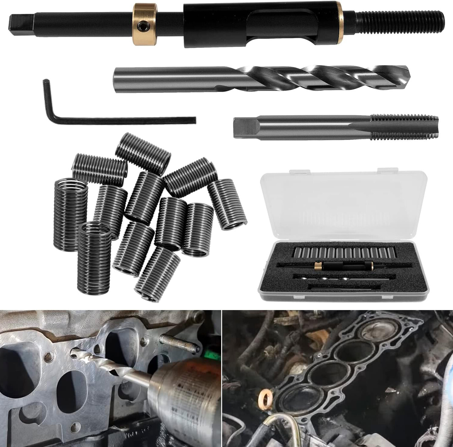 M11x1.5 Head Bolt Thread Repair Kit 35119S Fits for Cadillac Honda Nissan Toyota