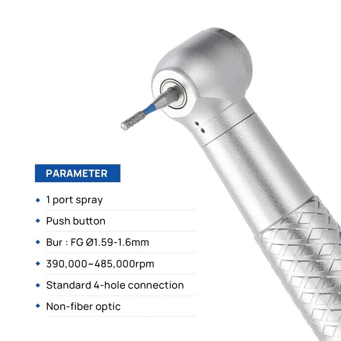 COXO CX207-B Dental Mini Head High Speed Air Turbine Handpiece 4Holes Coupler