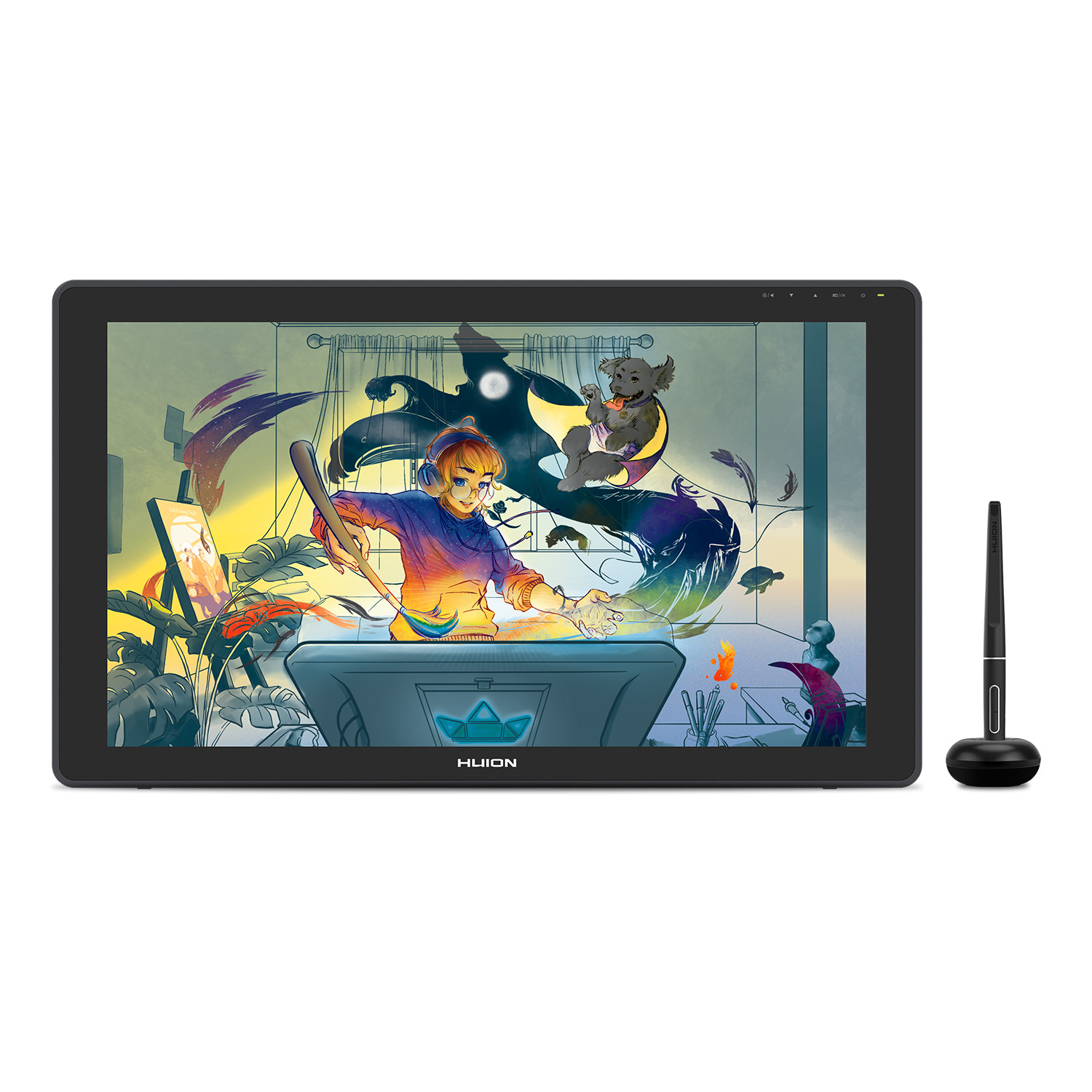 Huion KAMVAS 24 Stand 23.8" Drawing Tablet Graphics Digital Stylus 60° Tilt 8192