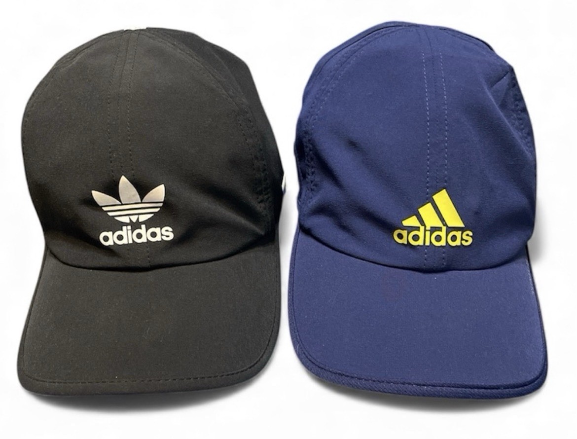 Bundle of 2 Adidas Athletic Hats Golf Running Cycling Blue Black