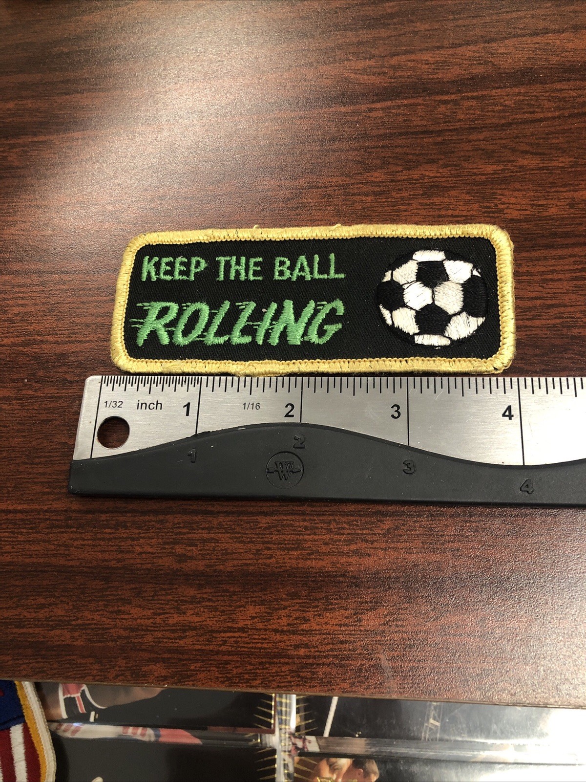Keep The Ball Rolling Soccer Patch 1.5"X4" World Cup Recreation Futbol