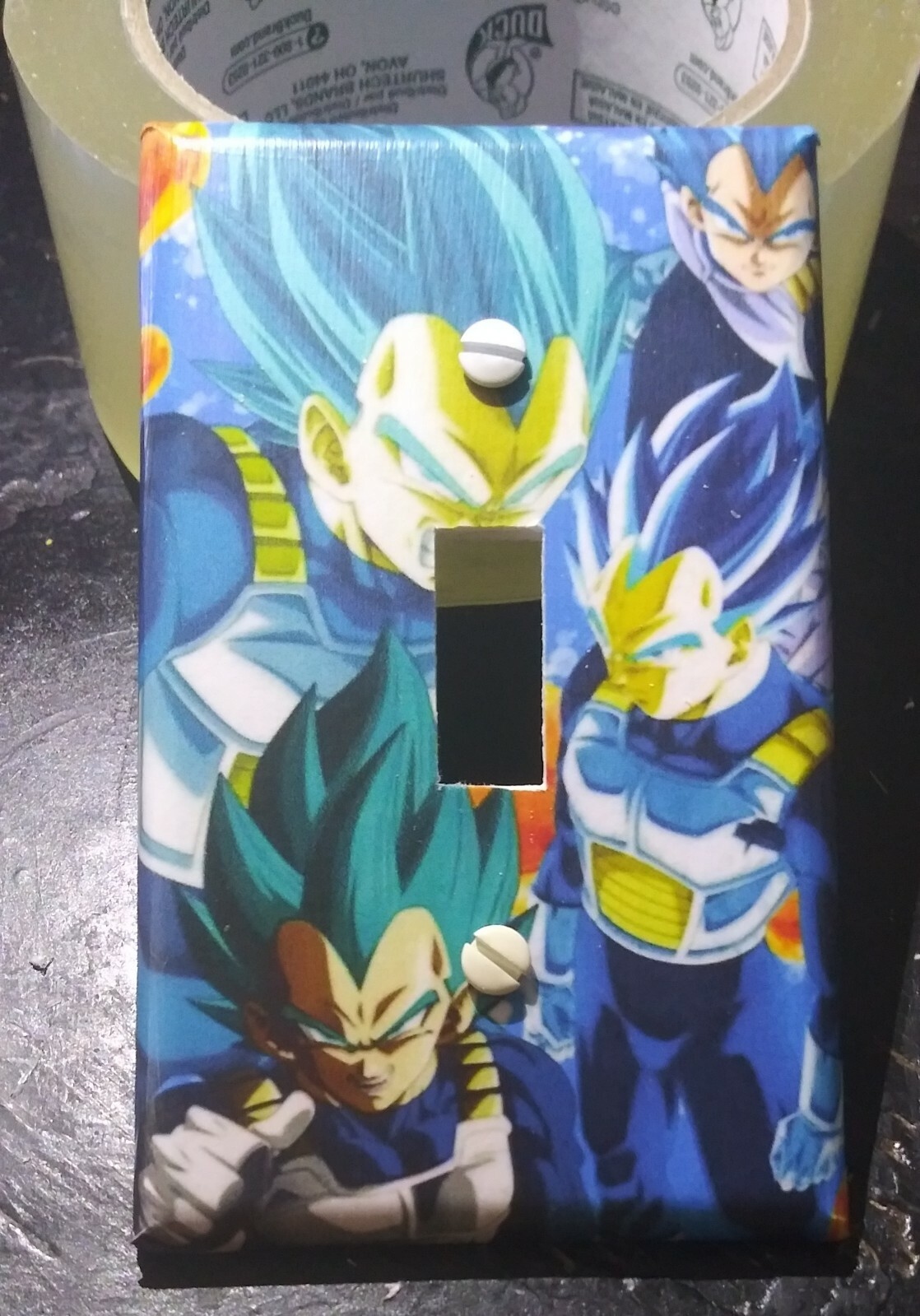 Handmade Decoupage Dragonball Z - Vegeta Single Light Switch Plate Cover