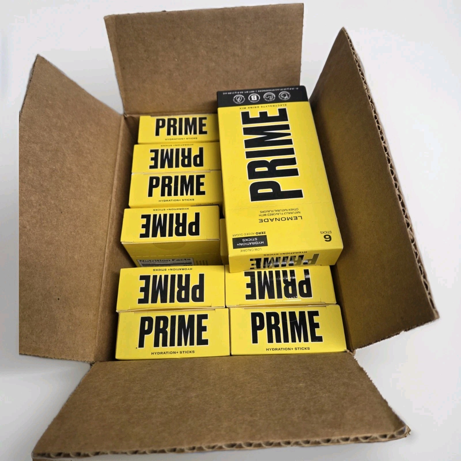 Prime Hydration Lemonade Electrolyte Drink Mix 6 stick (Lot Of 12) Boxes 72 Ct