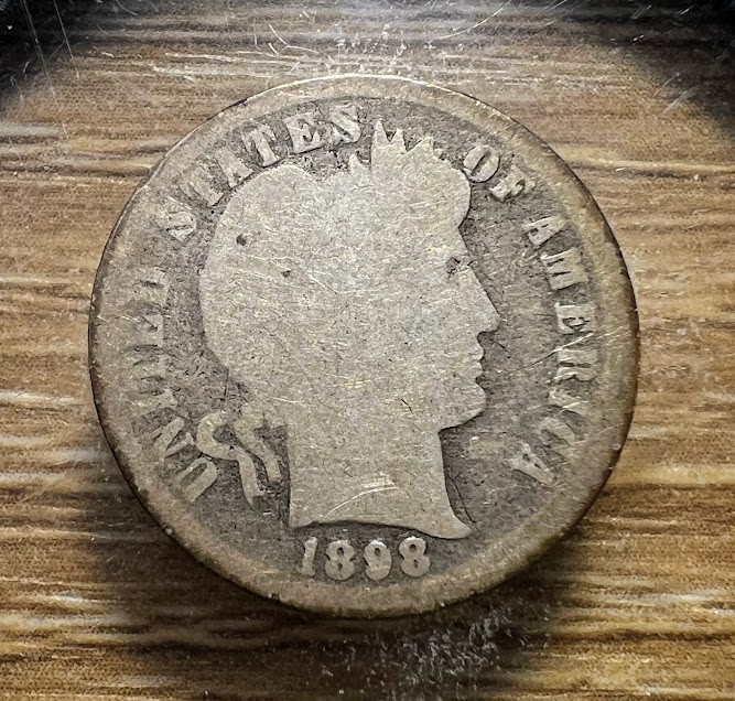 1898-P Barber Dime - Actual Coin Shown - Free Shipping & Tracking INV#232