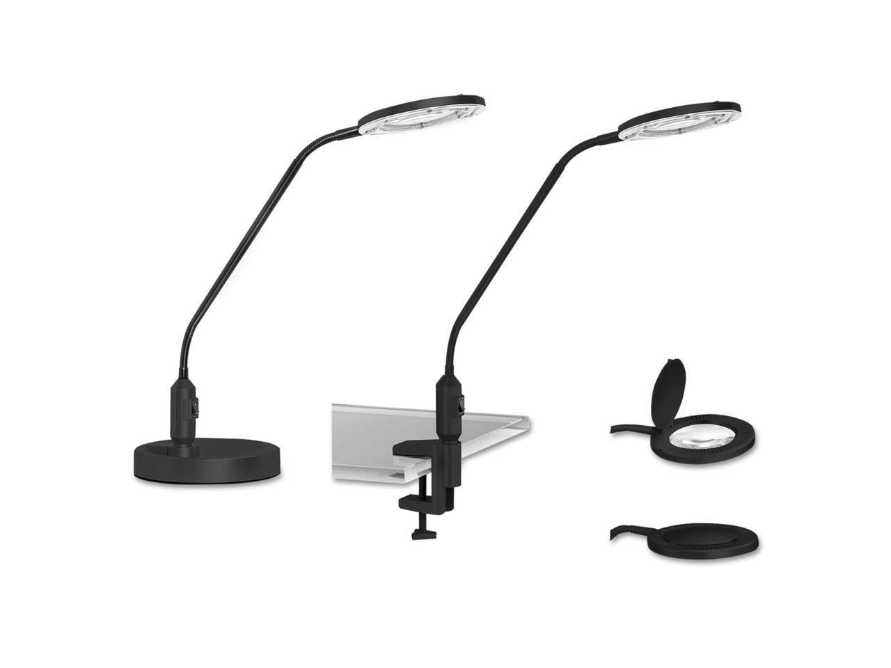 Desktop LED Magnifier Lamp, 19" High, Black ALELEDM765B