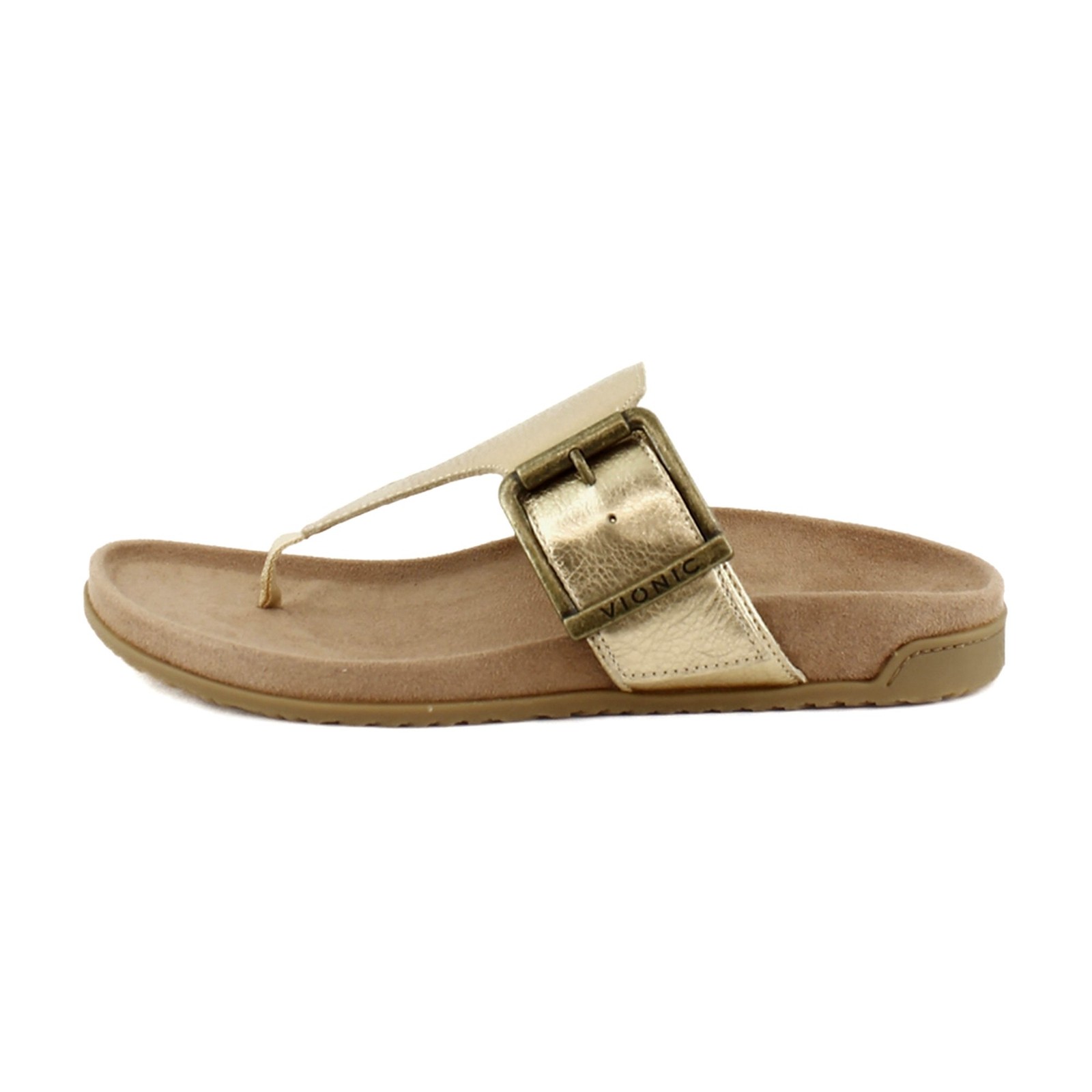 Vionic Emma Womens Sandals Gold Leather
