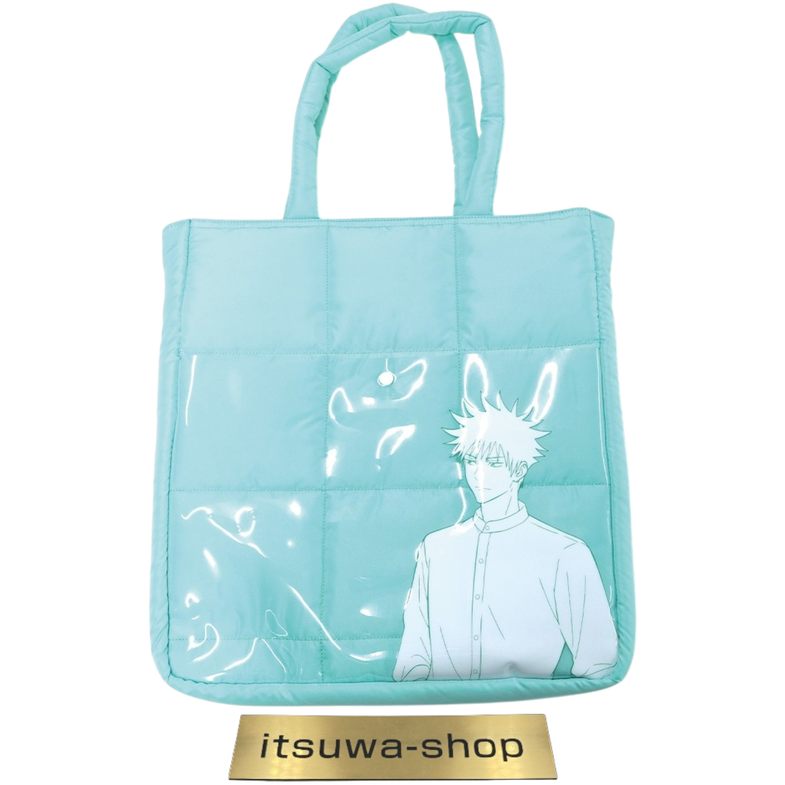 Jujutsu Kaisen Megumi Fushiguro Quilted Tote Bag PVC Pocket Japan Limited