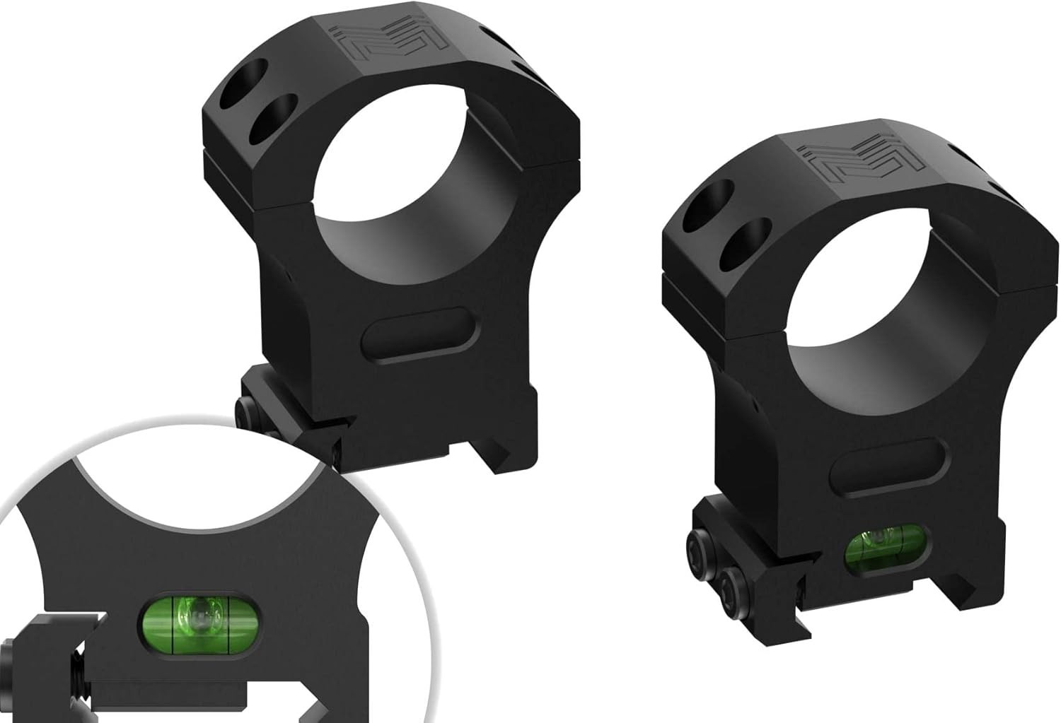 Precision Picatinny Scope Rings with Integrated Level Bubble | 1 inch Diameter