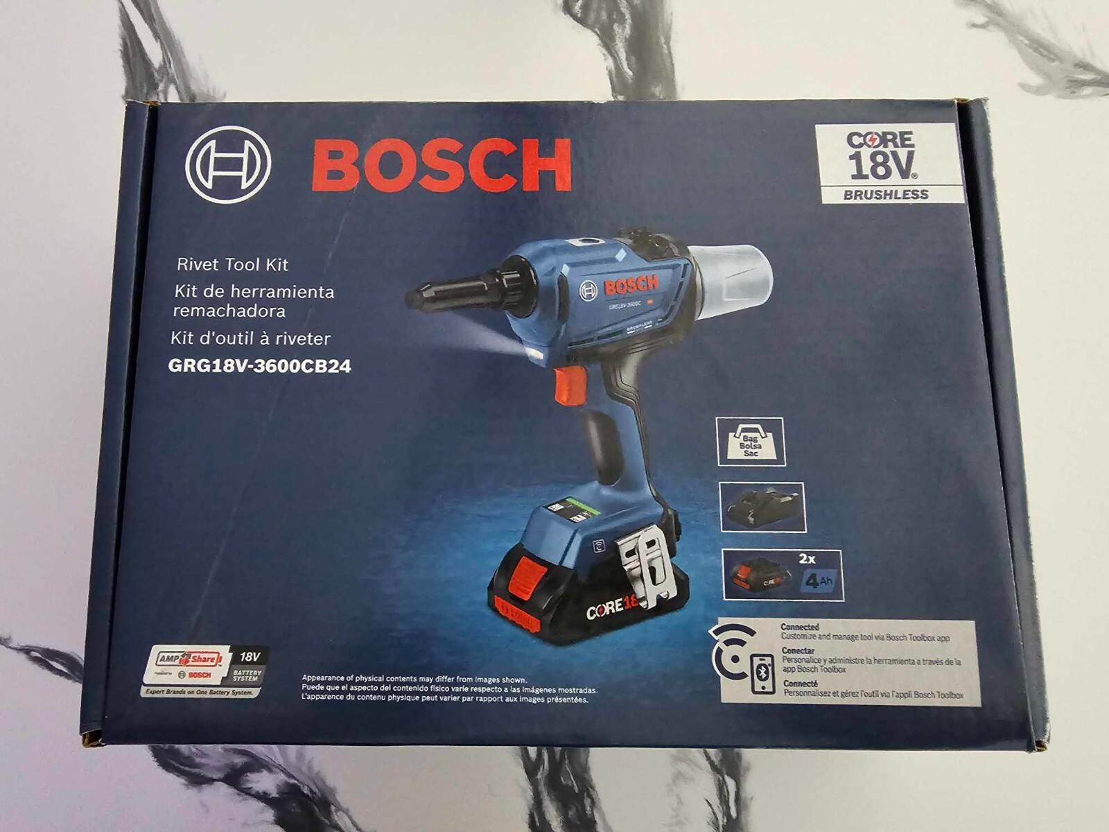 Bosch GRG18V-3600CB24 18V Connected Rivet Tool Kit w/ 2 ct Batteries and Charger