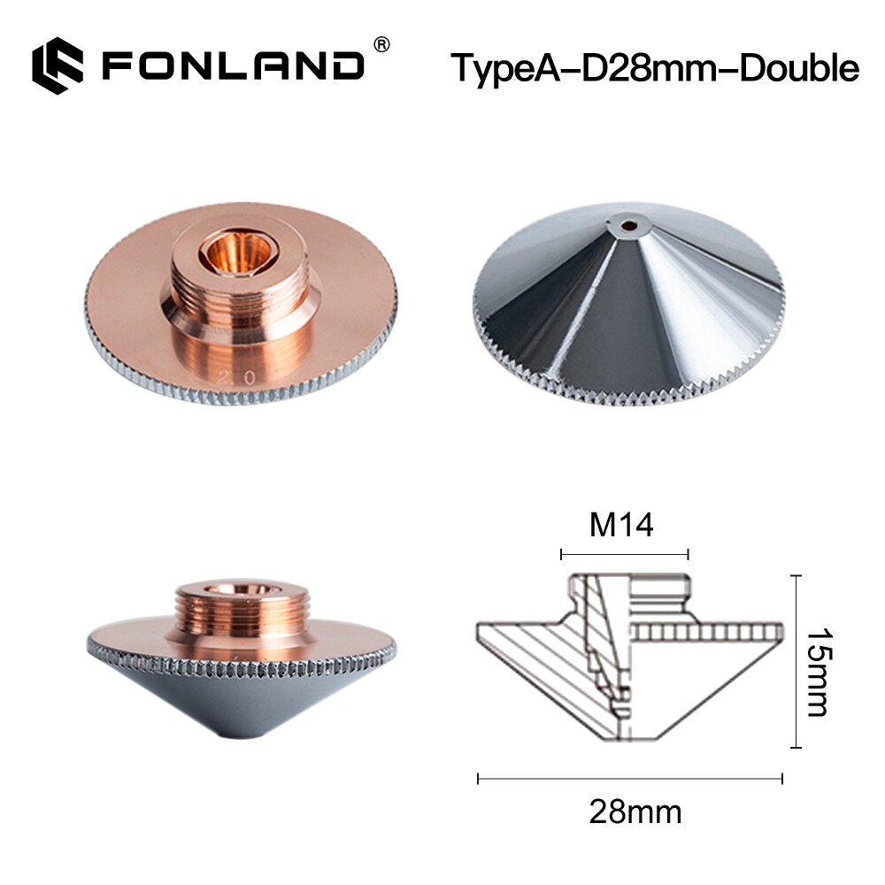 Fiber Laser Nozzle Single Double Layer Chromeplating M14 for Laser Cutting Head