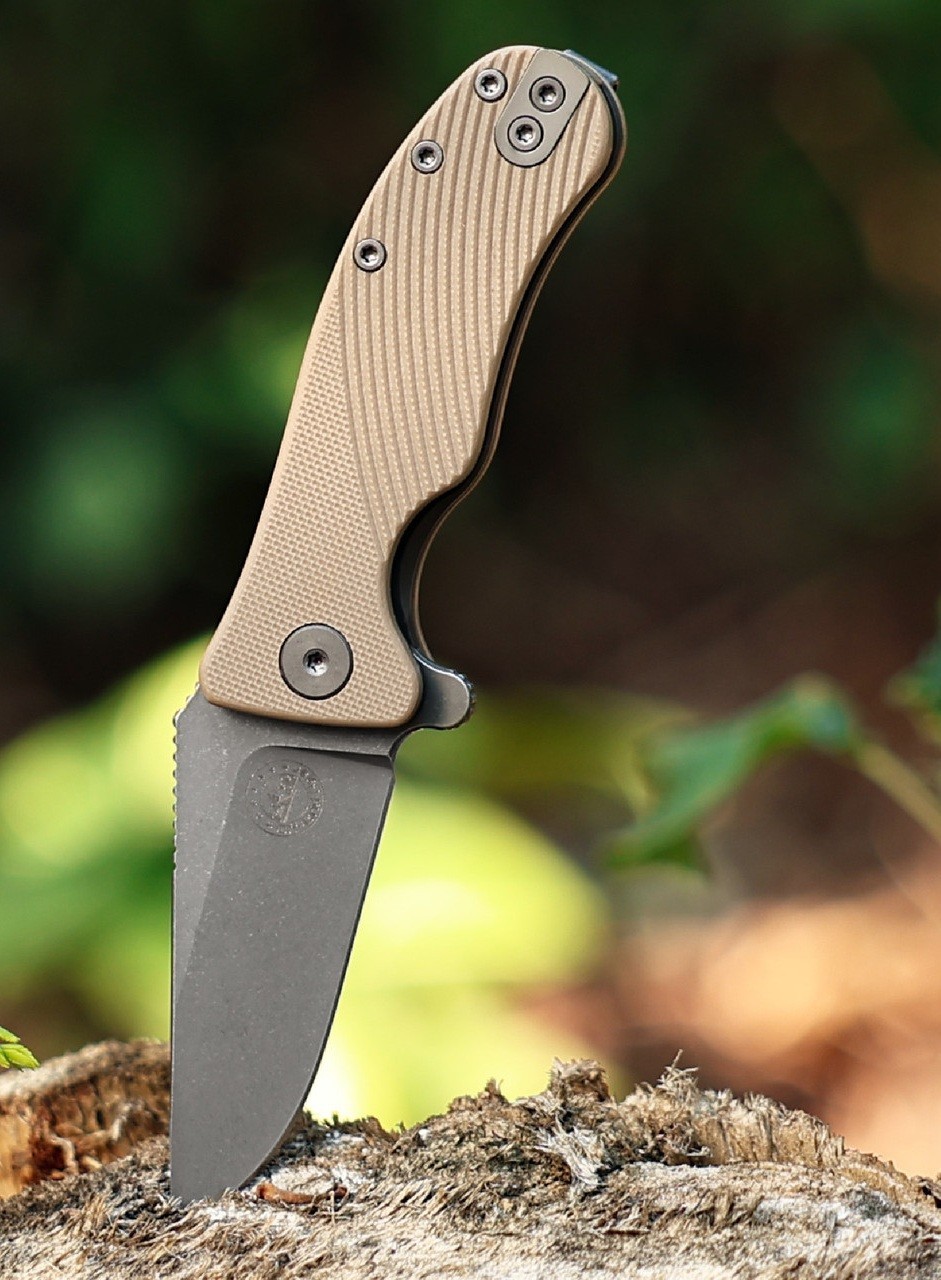 Off-Grid Gear Baby Rhino Folding Knife 2.5" 12C27 Sandvik Steel Blade G10 Handle