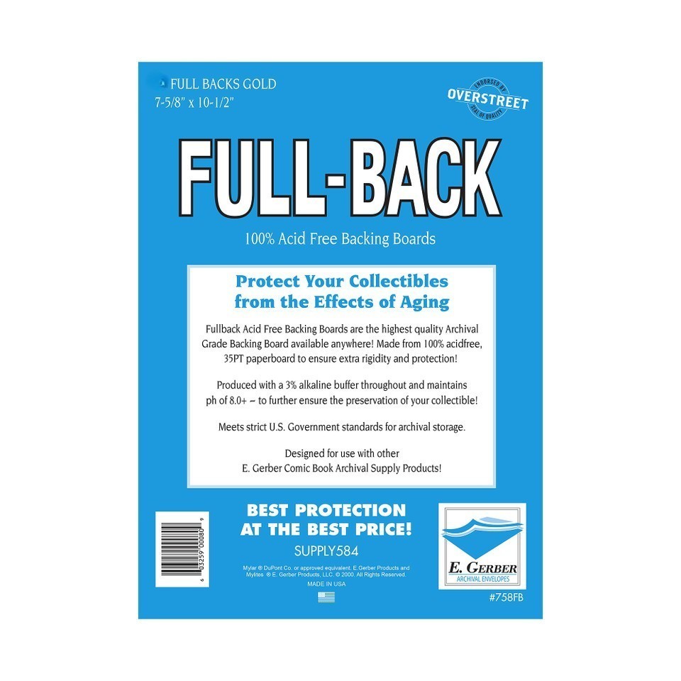 100 E Gerber Full Back Boards 35pt Golden Age Comic-Archival Acid Free