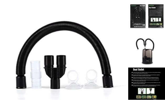 Dual Outlet Humidifier Accessory – Reptile Humidifier Hose Splitter Kit with