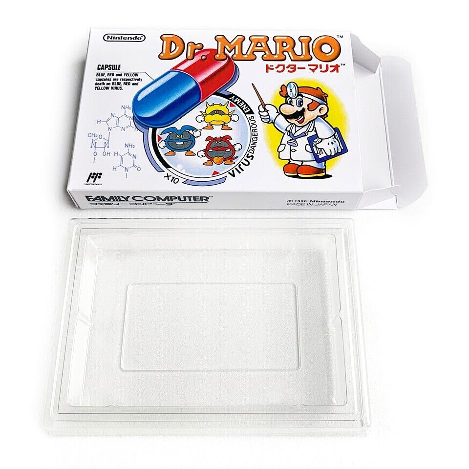 DR. MARIO - Empty box Famicom replacement spare case with tray, doctor mario