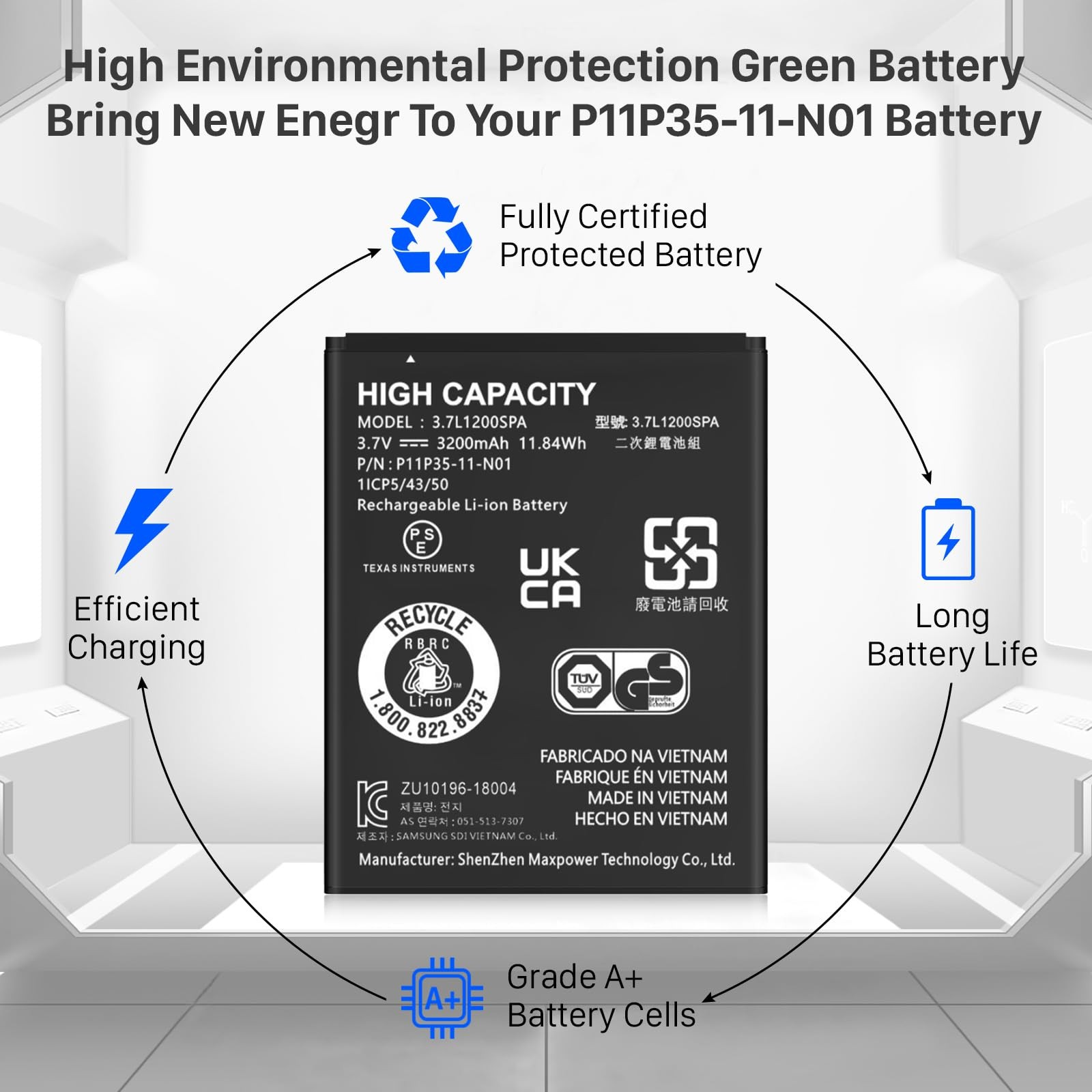 TI-84 Plus CE Battery, 3200mAh Replacement Battery for Texas Instruments...