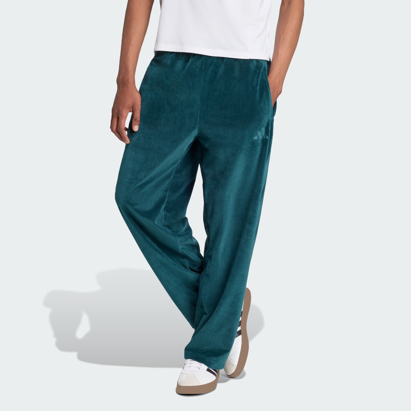 Adidas House of Tiro Men's size L Aurora Ivy 3-S Velour Track Pants JW0260 NEW