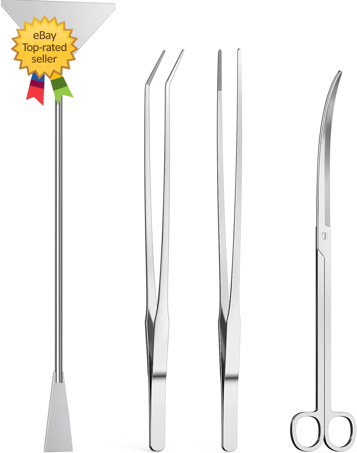 4Pcs Aquascaping ToolsAquascape Kit Long and Strong Aquarium Tweezers Scissors