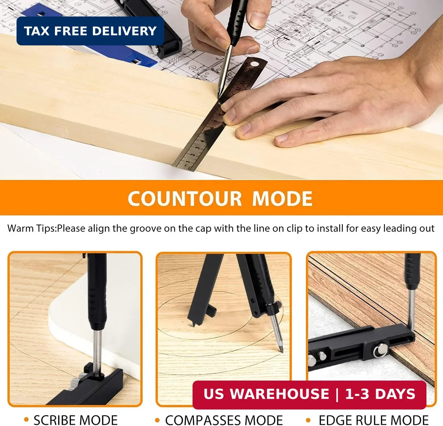 Multi-function Scribing Tool- Construction Pencil- Aluminum Alloy Scribe T