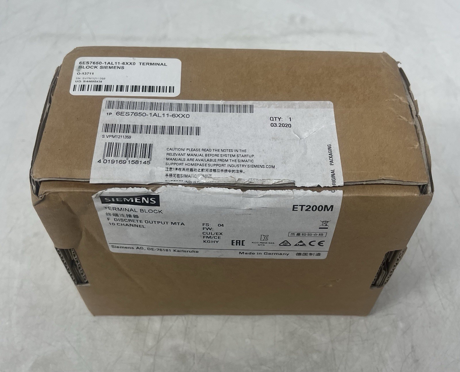 SIEMENS 6ES7650-1AL11-6XX0 F Discrete Output MTA 10 Channel 24VDC