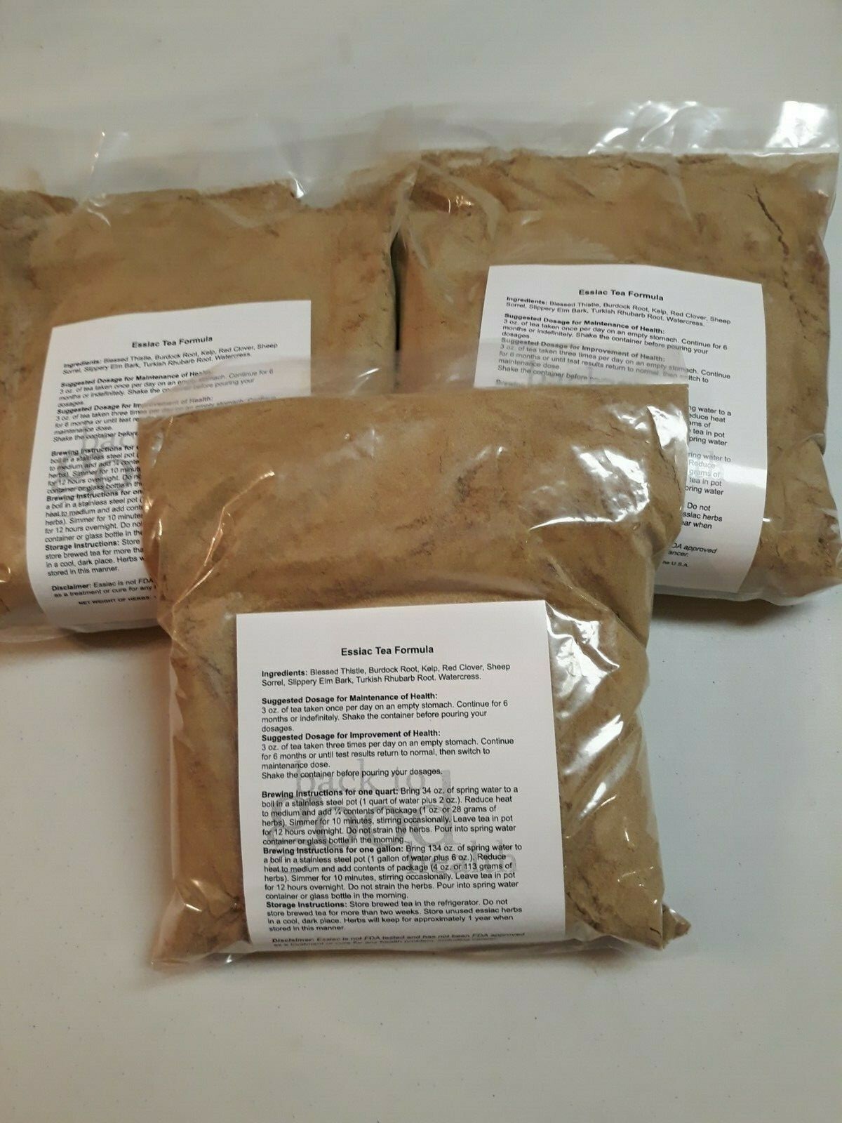 3 - 1lb. bags of Essiac 8 Herb Tea