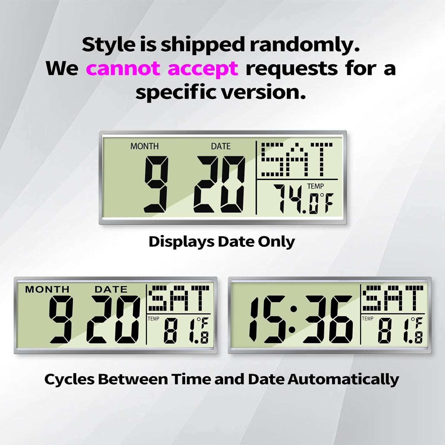 Digital Large Display Silent Wall Clock with Temperature Date Mountain Flowers M