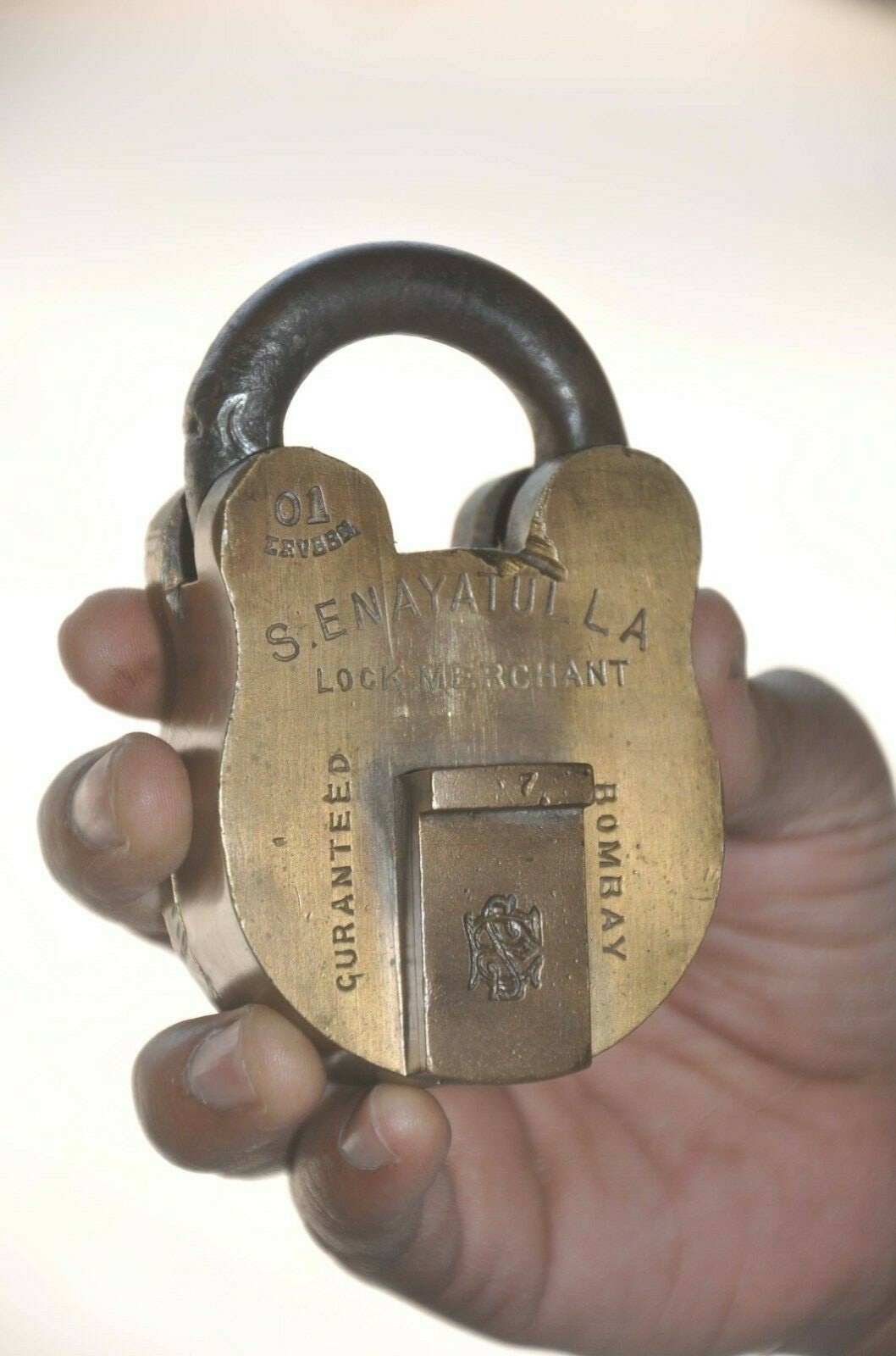 Vintage Brass Handcrafted Solid Heavy S.Enayatulla ES Mark Padlock