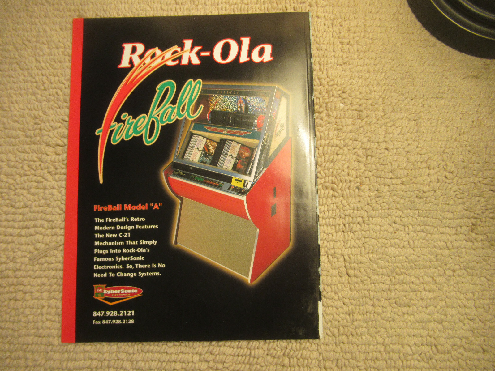 ROCK-OLA JUKEBOX firefall model a 2000 AD  FLYER