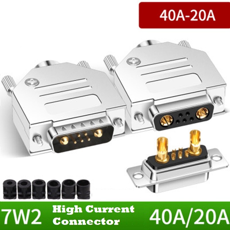 Industrial DB7W2 plug high current 7/2core butt joint 5+2connector DB9 interface