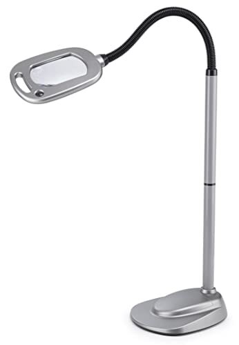 LIGHT IT! MULTIFLEX 12-LED FLOOR MAGNIFIER LAMP 20072-401 - SILVER