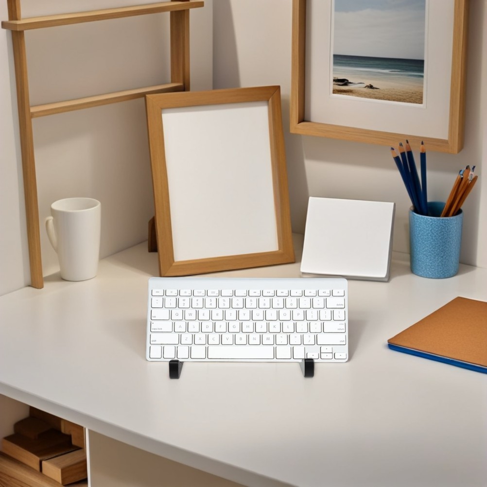 Reusable Plastic Keyboard Display Stand for Desk with Ergonomic Tilt Support