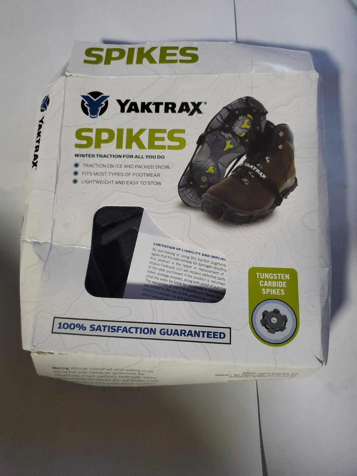 Yaktrax Spikes, Winter Traction, Ice & Snow, Ice Fishing, Walking, Hiking, S/M