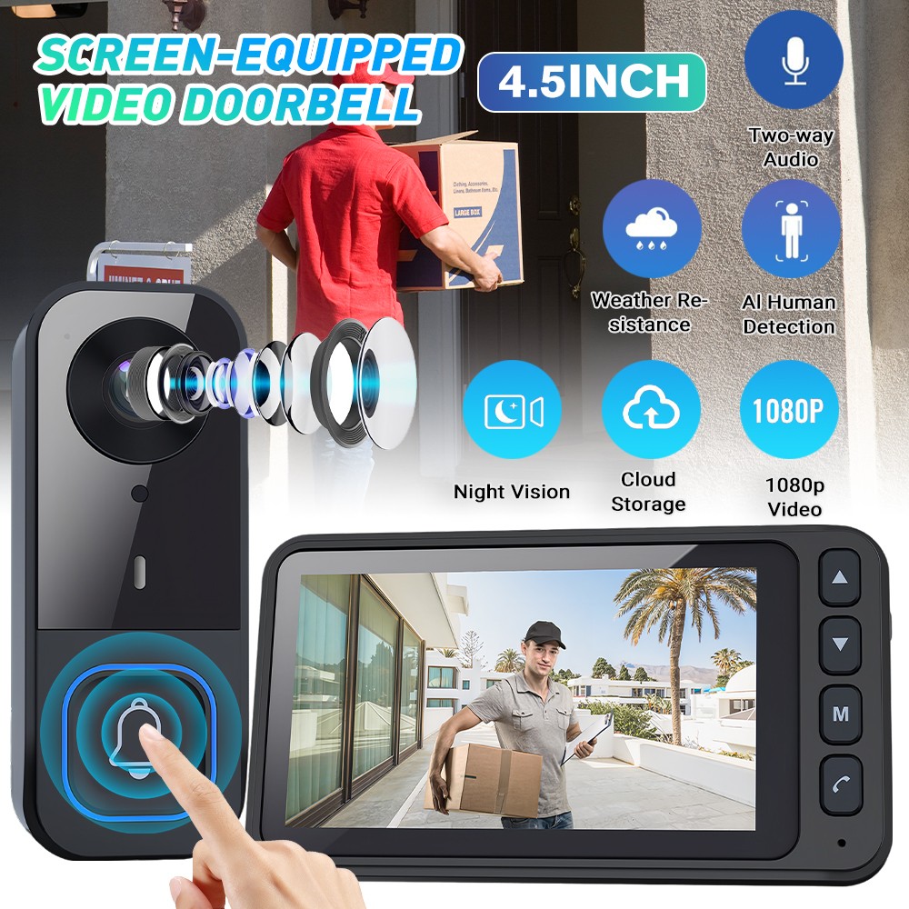 Smart Wireless 2.4G Doorbell Intercom Video Camera Door Bell Chime Security
