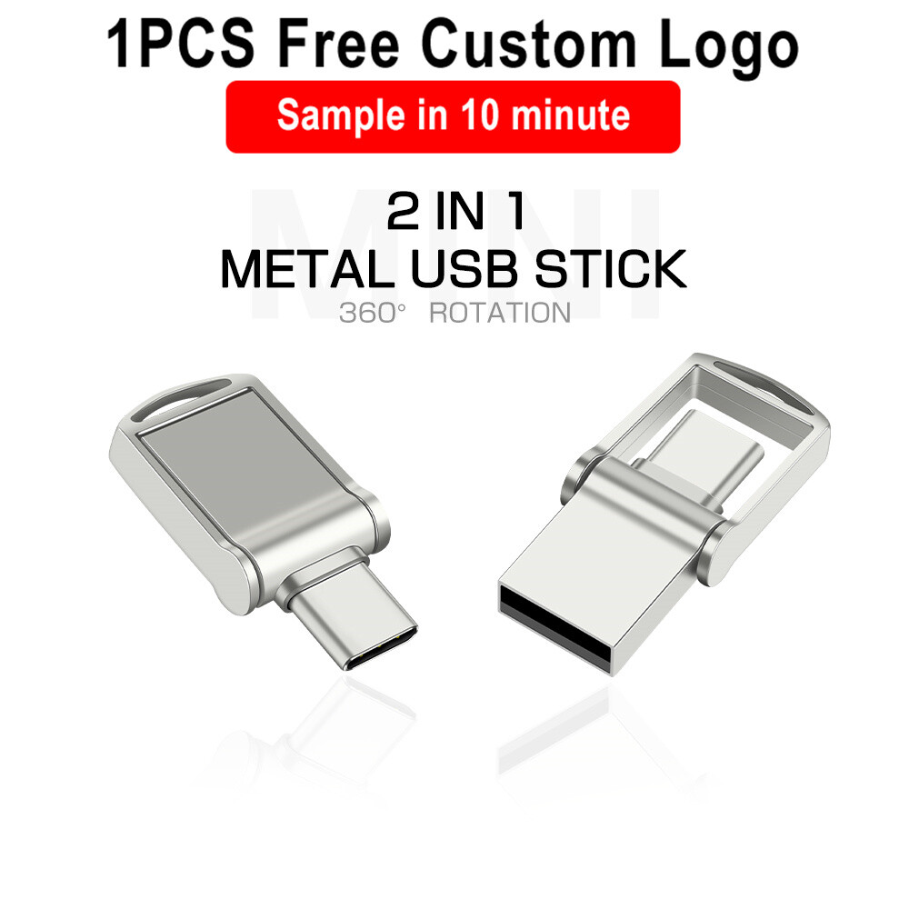 Mini Type-C for Android USB 2.0 Flash Drive Free Logo Pen Drive 2IN1 64GB 32GB