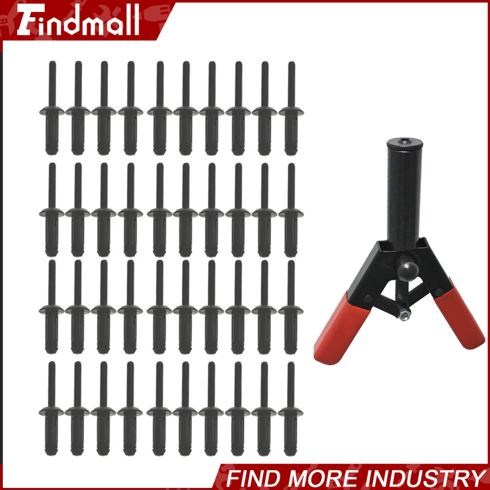 Findmall 41 Pieces Assorted Plastic Riveter Rivet Gun Set Hand Tool W/ 40 Rivets