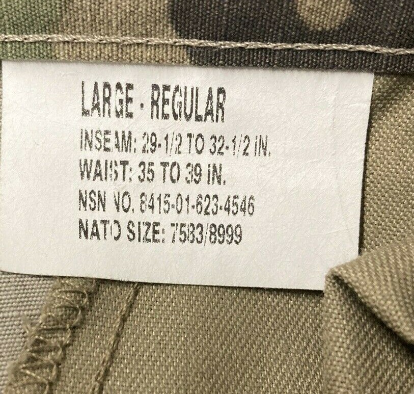 USGI MULTICAM OCP / Scorpion W2 Combat Pants Large Regular NWT