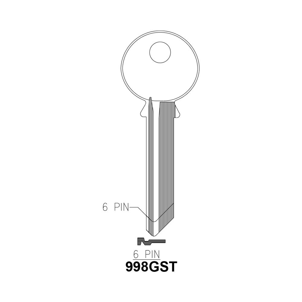 997PA Key Blank – Nickel