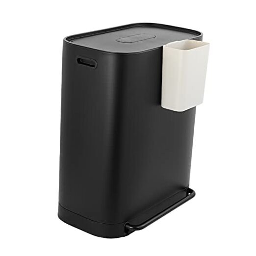 HPM1014B Beni Kitchen 16-Gallon Double-Bucket Step-Open Trash Can with Black