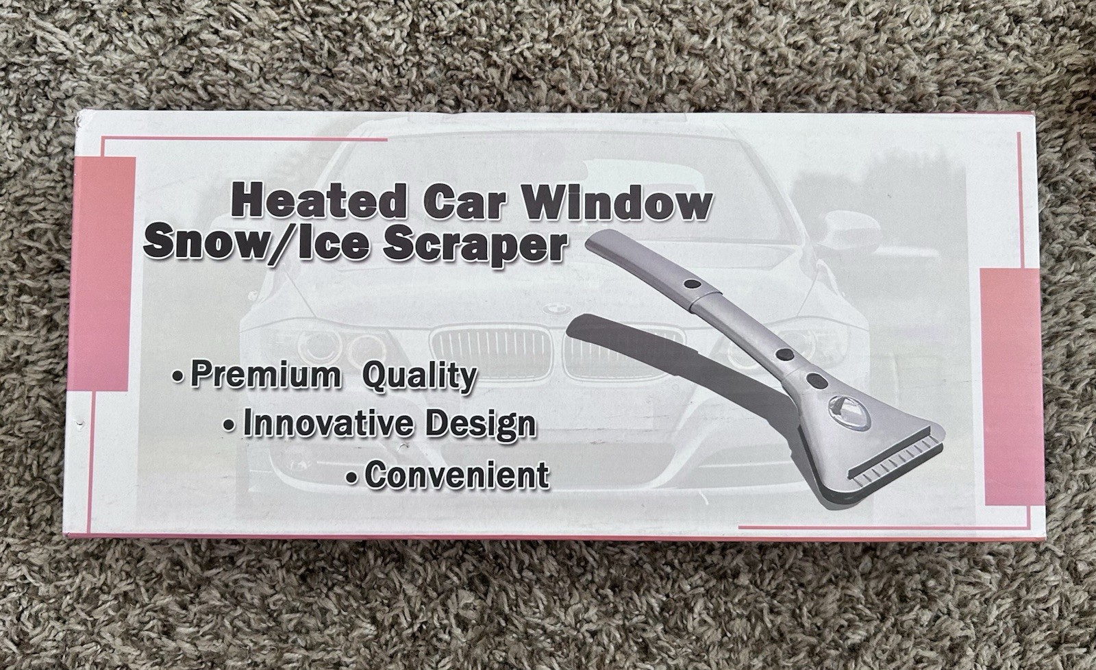 Heated Car Window Snow/Ice Scraper Premium Quality Innovative Design Convenient