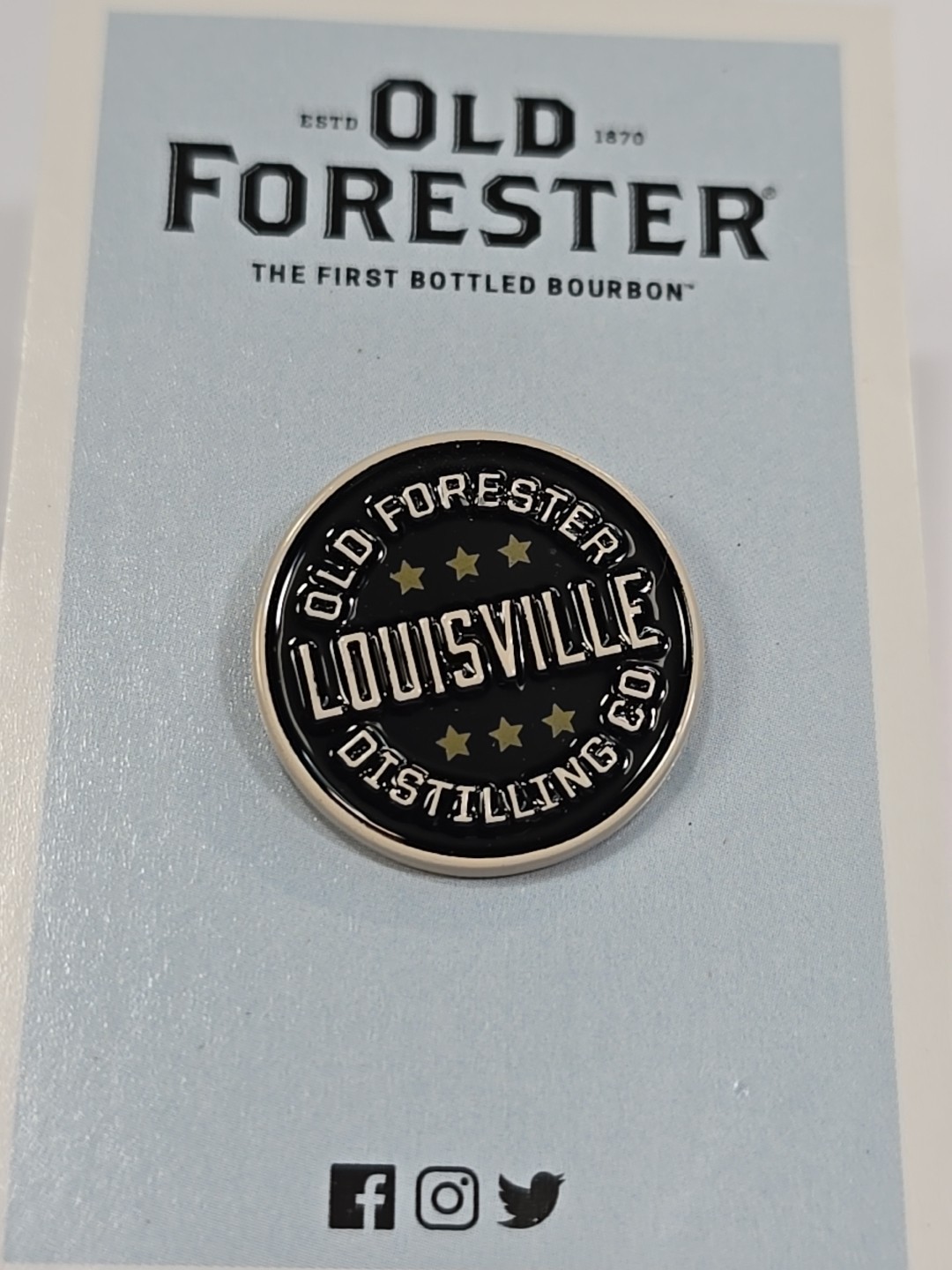 Old Forester Distilling Co Souvenir Lapel Pin Louisville Kentucky