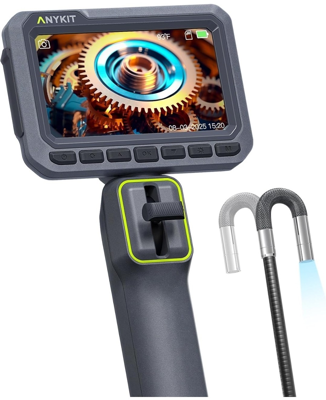 Anykit Articulating Borescope, 210° Two-Way 0.22in Slim Probe Endoscope
