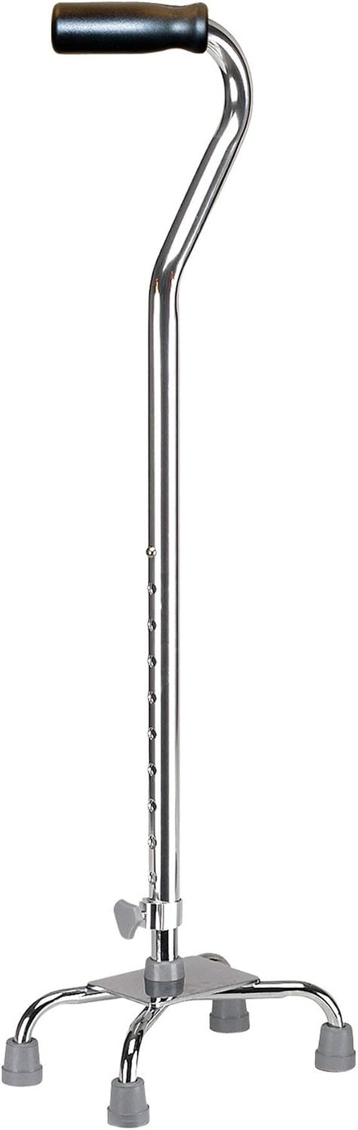 Quad Cane, Small Base, Chrome Finish | Small Base Design Offers Added Stability